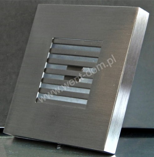 Srebrny nierdzewny front do wentylatora Silent 100 kwadrat