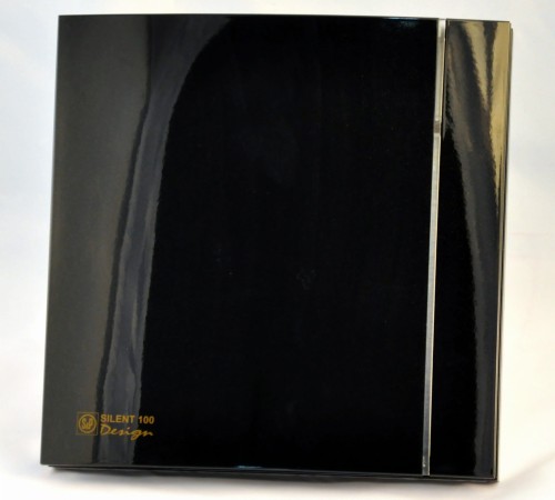 Czarny wentylator łazienkowy Silent Design 100CRZ Timer