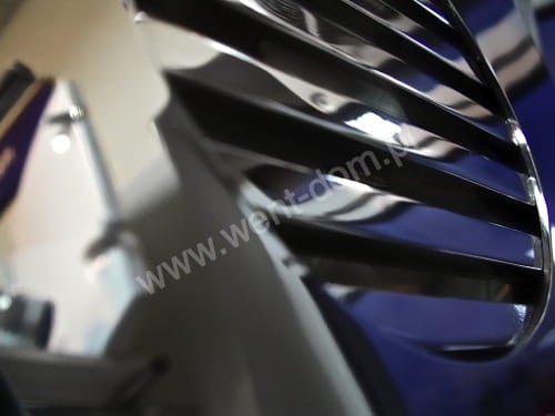 Srebrny nierdzewny front do wentylatora Silent 100 poler koło