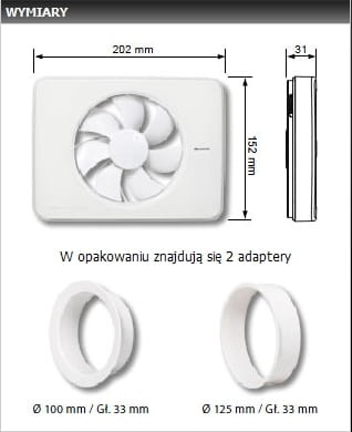 Cichy Wentylator łazienkowy Fresh Intellivent Biały