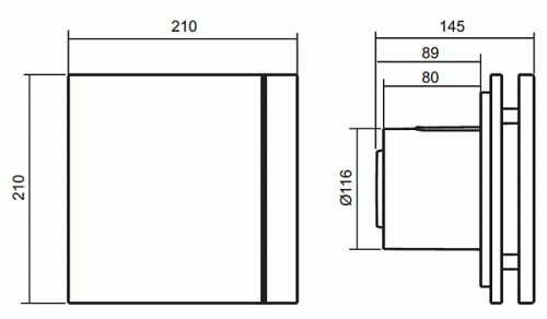 Wentylator łazienkowy Silent Silver Design 200CZ Standard