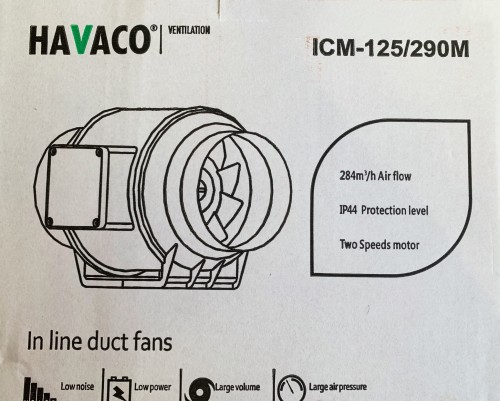 Wentylator kanałowy ICM 125/290M