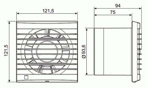 Wentylator łazienkowy EDM 80 NTZ timer fi 94mm