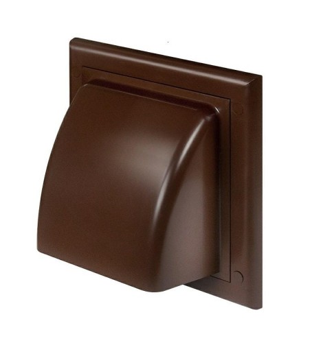 Kratka wentylacyjna wywiewna fi125mm brązowa z zaworem