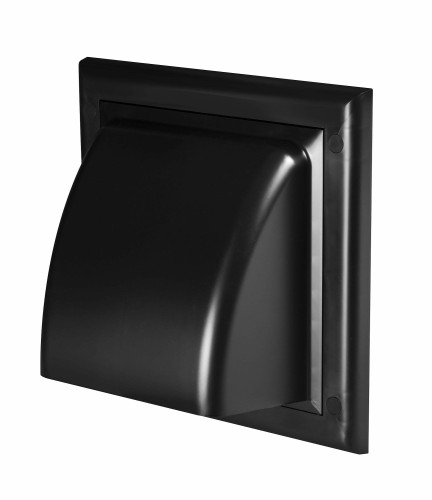 Kratka wentylacyjna wywiewna fi150mm czarna z zaworem