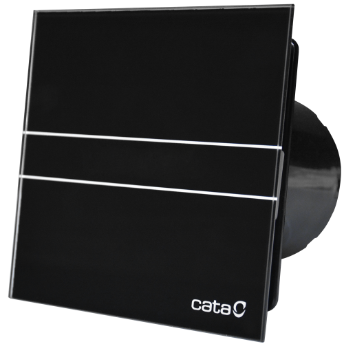 Wentylator łazienkowy czarny Cata E120GB Standard fi 120 szklany panel