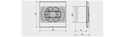 Wentylator łazienkowy DECOR 100CHZ Czujnik wilgoci i Timer