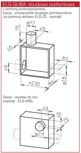 Obudowa podtynkowa ppoż HELIOS ELS GUBA 8114 do wentylatora Helios ELS Ultrasilence