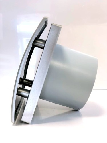 Srebrny wentylator łazienkowy Cata Silentis 100 Standard Satyna