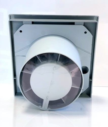 Srebrny wentylator łazienkowy Cata Silentis 100 Standard Satyna