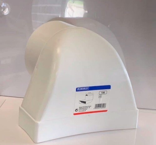 Kolano wentylacyjne łącznikowe 220x90/fi150