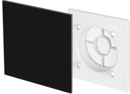 Czarna szklana kratka wentylacyjna fi125 POŁYSK