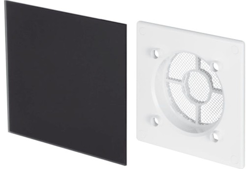 Czarna szklana kratka wentylacyjna fi125 MAT