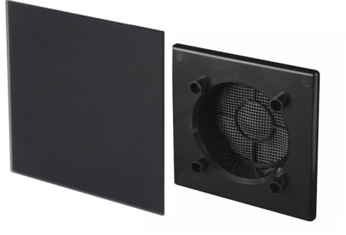 Czarna szklana kratka wentylacyjna fi100 mm MAT