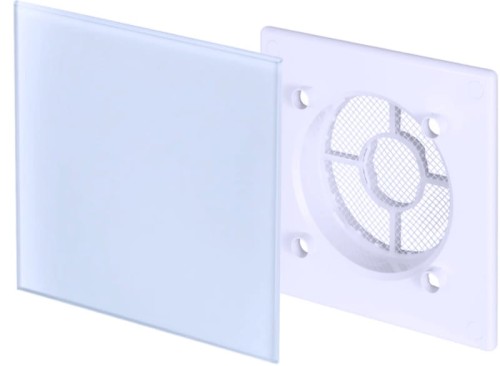 Biała szklana kratka wentylacyjna fi125