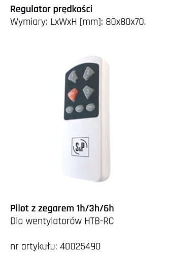 Pilot do wentylatora sufitowego HTB