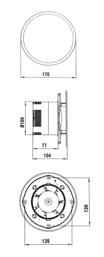 Wentylator łazienkowy sufitowy Trox WXT100 Standard Awenta