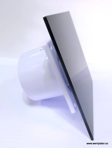 Wentylator łazienkowy dRim 125Higro Szklany czarny połysk