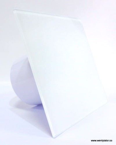 Wentylator łazienkowy dRim 125 Timer Szklany biały połysk