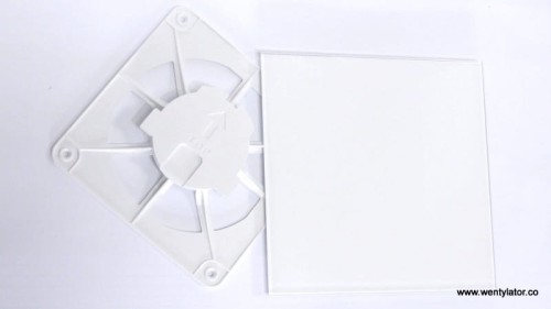 Kratka wentylacyjna szklana biała połysk