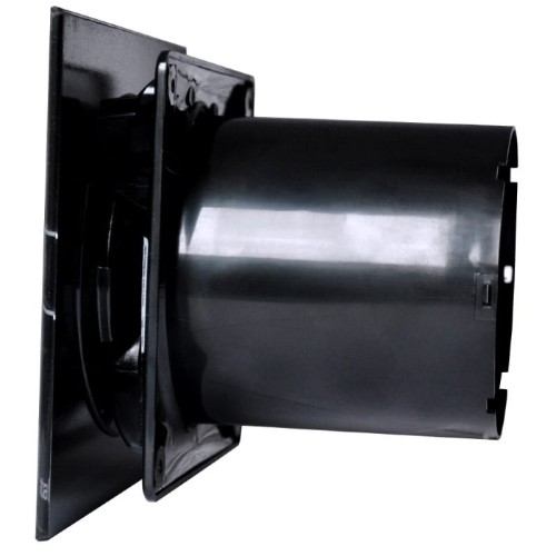 Czarny Wentylator łazienkowy Cata E100G BLACK Standard szklany