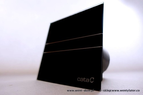Czarny Wentylator łazienkowy Cata E100G BLACK Standard szklany