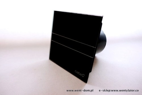 Czarny Wentylator łazienkowy Cata E100G BLACK Standard szklany