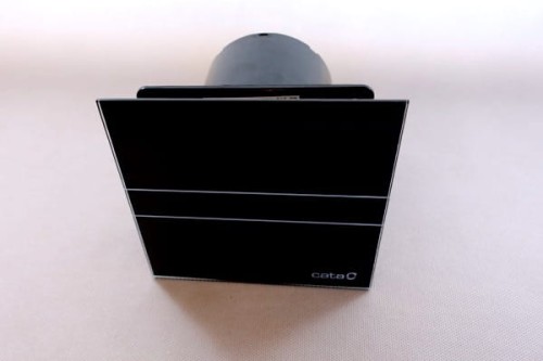 Czarny Wentylator łazienkowy Cata E100GT BLACK Timer szklany