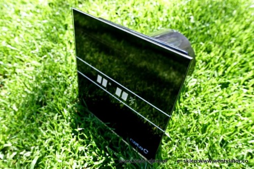 Czarny Wentylator łazienkowy Cata E100GTH BLACK Czujnik wilgoci + Timer szklany