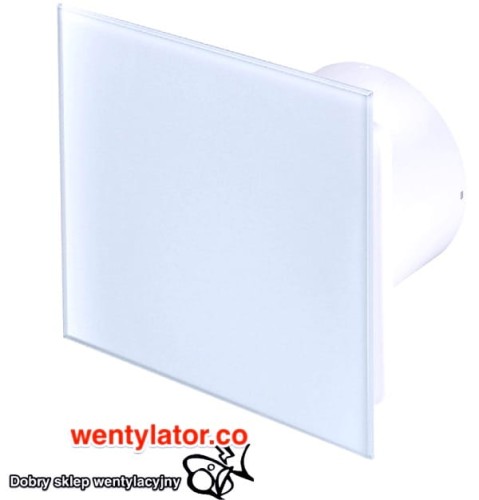 Biały wentylator łazienkowy 125 sznurek Szkło mleczne