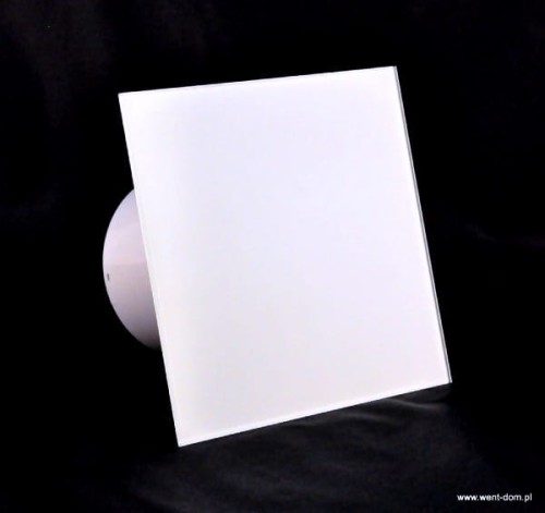 Biały wentylator łazienkowy 125 sznurek Szkło mleczne