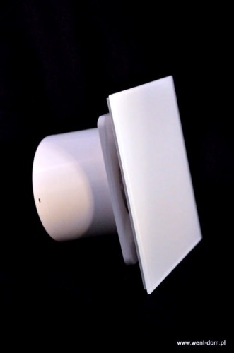 Biały wentylator łazienkowy 125 sznurek Szkło mleczne