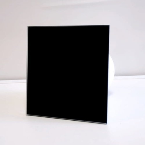 Czarny wentylator łazienkowy 100 sznurek Szkło matowe