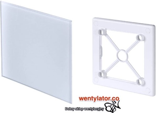 Biała szklana kratka wentylacyjna 125 ramka mocująca bez wpustu