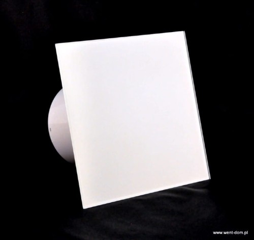 Biały wentylator łazienkowy 125 standard Szkło mleczne