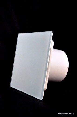 Biały wentylator łazienkowy 125 standard Szkło mleczne