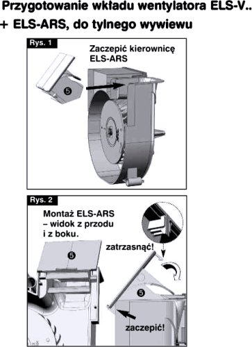Zestaw do tylnego wywiewu ELS ARS do wentylatorów Helios ELS