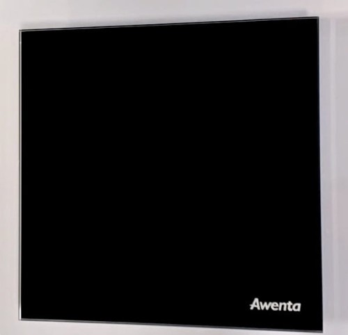 Czarny wentylator łazienkowy 100 higro Szkło połysk