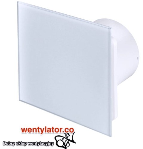 Biały wentylator łazienkowy 100 timer Szkło mleczne