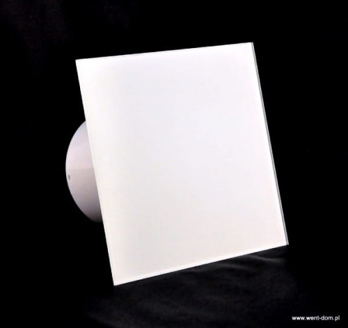 Biały wentylator łazienkowy 100 timer Szkło mleczne