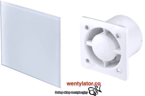 Biały wentylator łazienkowy 100 standard Szkło mleczne