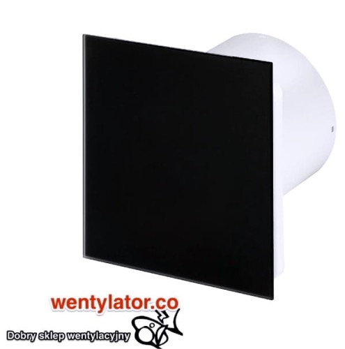 Czarny wentylator łazienkowy 100 higro Szkło matowe