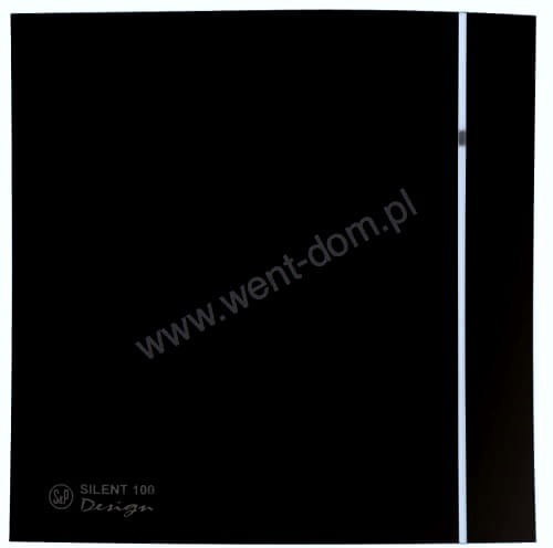 Czarny wentylator łazienkowy Silent Design 100CRZ Timer