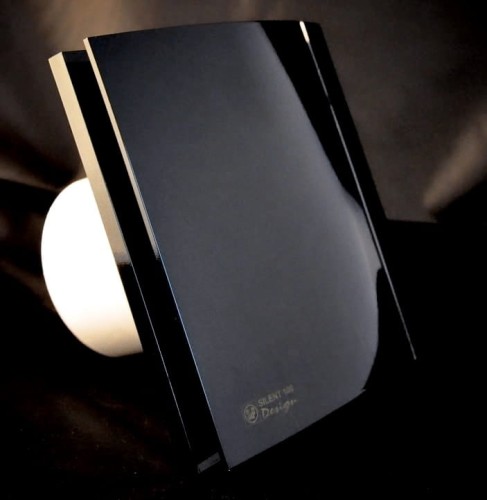 Czarny wentylator łazienkowy Silent Design 100CRZ Timer