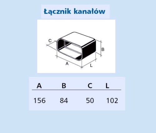 Łącznik kanałów wentylacyjnych 150x80mm Marley 60231