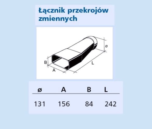 Łącznik przekrojów zmiennych 150x80mm Marley 60293