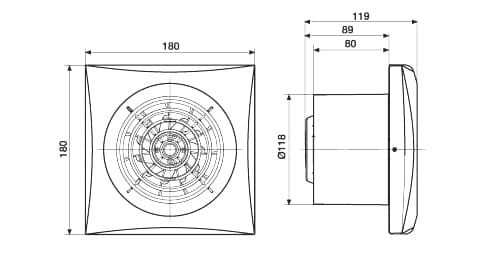 Wentylator łazienkowy Silent Silver 200CRZ Timer