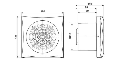 Wentylator łazienkowy Silent Silver 200CZ Standard