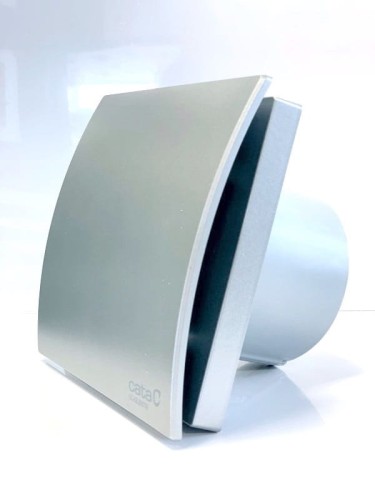Srebrny wentylator łazienkowy Cata Silentis 100 Standard Satyna