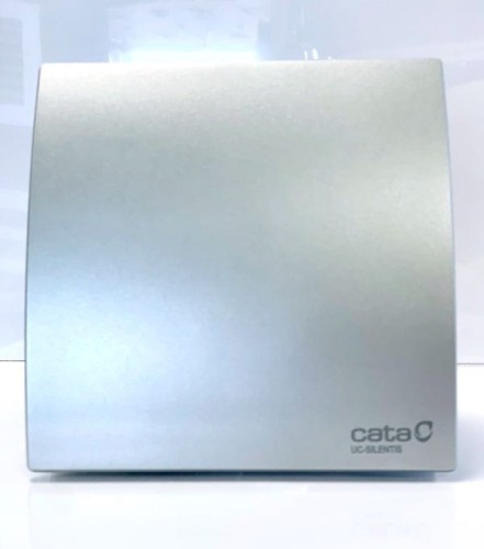 Srebrny wentylator łazienkowy Cata Silentis 100 Standard Satyna